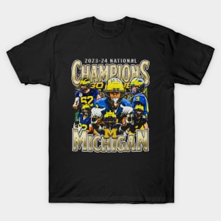 Michigan National Champs 2023-2024 Vintage Bootleg T-Shirt